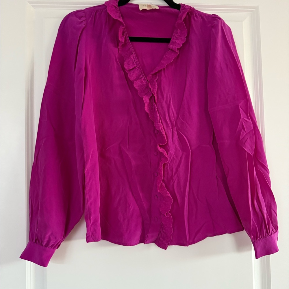 Sézane Chlo Blouse – Fuchsia, Size 34 (US 2)